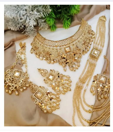 Bridal Golden Crystal Girls Jewelry Set For Women Trendy Fashion