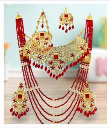 Bridal Golden Crystal Girls Jewelry Set For Women Trendy Fashion